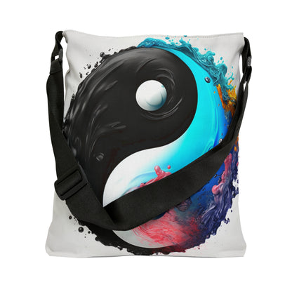 Yin Yang Symbol, Colorful Paint Style - Artistic Decor - Adjustable Tote Bag (AOP)