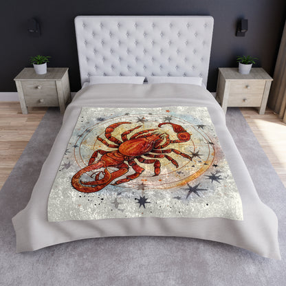 Prickly Scorpio Astrology - Sharp Zodiac Scorpion Celestial Horoscope - Crushed Velvet Blanket