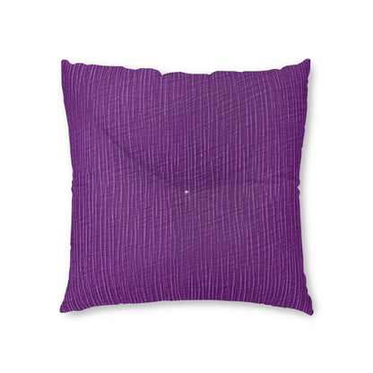 Violet/Plum/Purple: Denim-Inspired Luxurious Fabric - Tufted Floor Pillow, Square