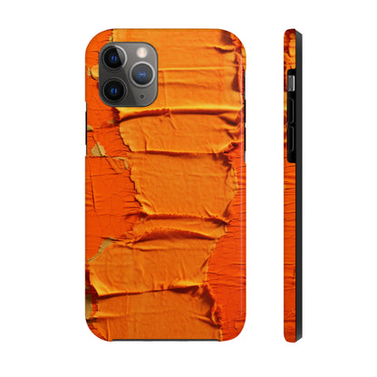 Fiery Citrus Orange: Edgy Distressed, Denim-Inspired Fabric - Tough Phone Cases