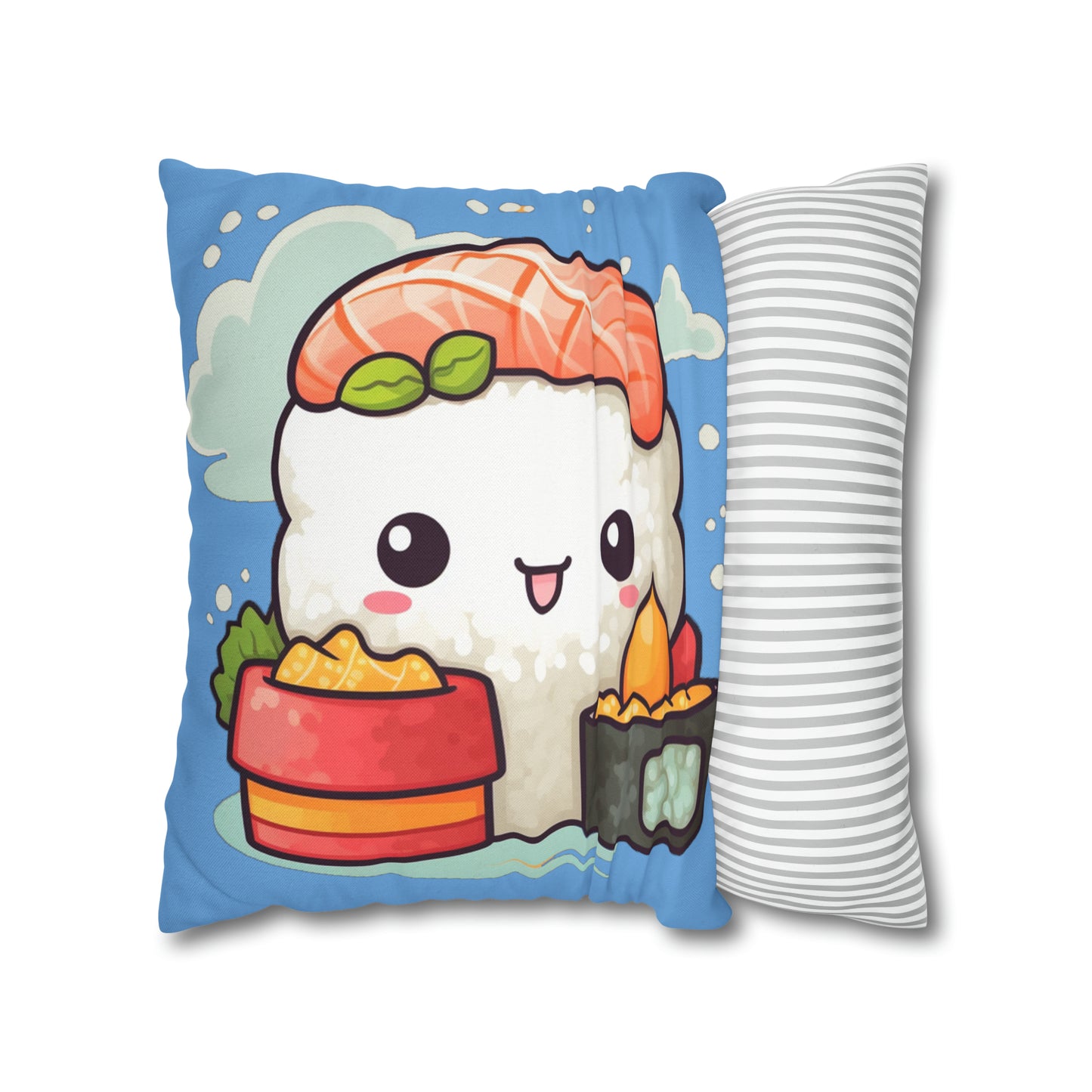 Anime Sushi - Japanese Cute kawaii - Otaku Gift - Spun Polyester Square Pillow Case