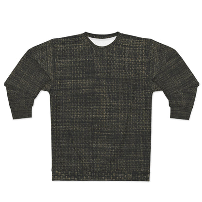 Sophisticated Seamless Texture - Black Denim-Inspired Fabric - Unisex Sweatshirt (AOP)