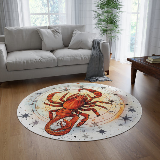 Prickly Scorpio Astrology - Sharp Zodiac Scorpion Celestial Horoscope - Round Rug