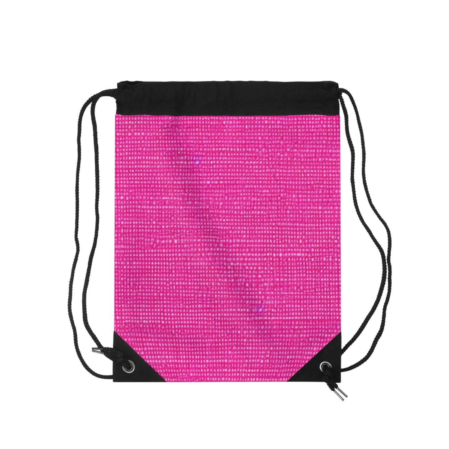 Hot Neon Pink Doll Like: Denim-Inspired, Bold & Bright Fabric - Drawstring Bag