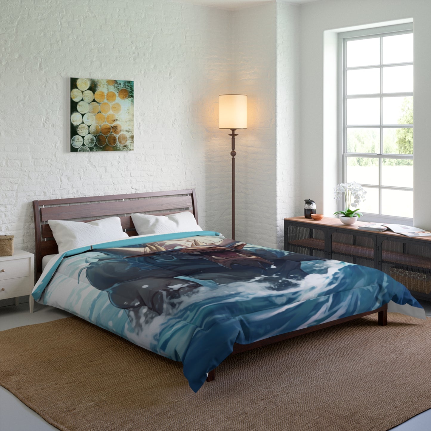 Bull Shark Fusion: Water Fantasy - Hybrid Ocean Marine Animal - Comforter