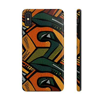 1960-1970s Style African Ornament Textile - Bold, Intricate Pattern - Tough Phone Cases