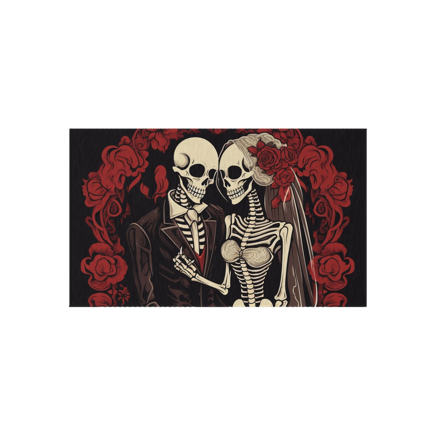 Halloween Wedding Bride & Groom Love - Holiday Festive - Outdoor Rug