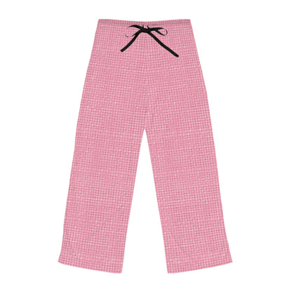 Diseño de tela refrescante inspirado en la mezclilla rosa pastel - Pantalones de pijama para mujer (AOP) 