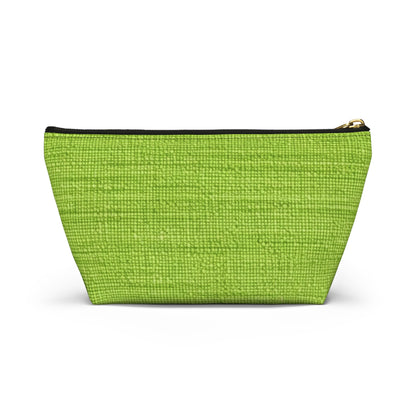 Lush Grass Neon Green: estilo de tela primaveral inspirado en la mezclilla - Estuche para accesorios con parte inferior en forma de T