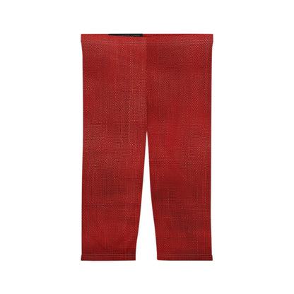 Juicy Red Berry Blast: Denim Fabric Inspired Design - Women’s Capri Leggings (AOP)