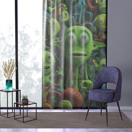 Toy Alien Story Space Character Galactic UFO Anime Cartoon - Window Curtain