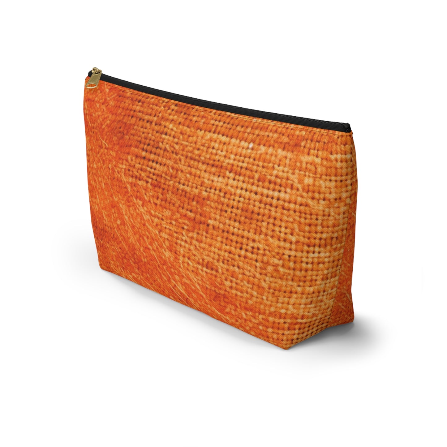 Burnt Orange/Rust: Denim-Inspired Autumn Fall Color Fabric - Accessory Pouch w T-bottom