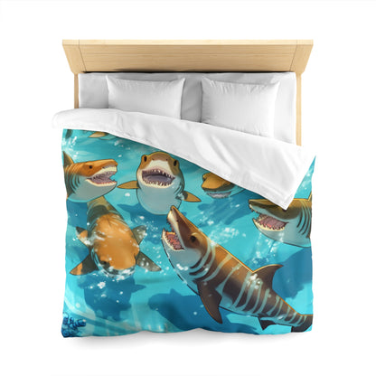 Tiger Shark: Ocean Marine Wildlife - Underwater - Microfiber Duvet Cover