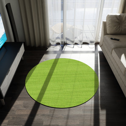 Lush Grass Neon Green: Denim-Inspired, Springtime Fabric Style - Round Rug