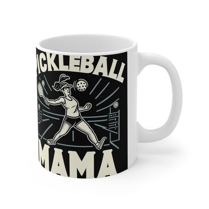 Pickleball Mama - Moms, Sporty Graphic, Pickleball Enthusiast Design - Ceramic Mug 11oz