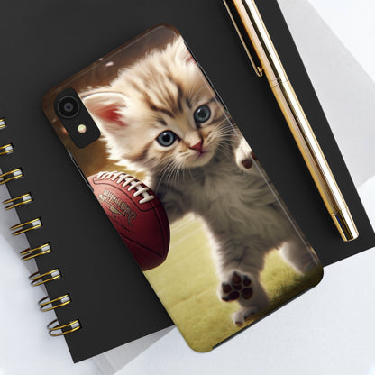 Football Kitty Fantasy: Feline Cat American Sport Quarterback - Tough Phone Cases