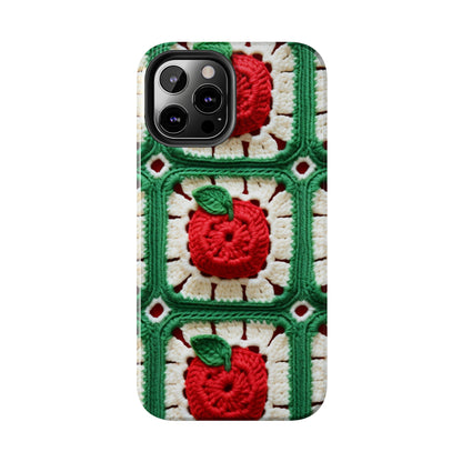 Apple Granny Square Crochet Pattern: Wild Fruit Tree, Delicious Red Design - Tough Phone Cases