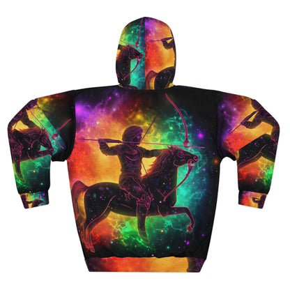 Colorful Sagittarius Zodiac Sign - Star Universe Theme - Unisex Pullover Hoodie (AOP)