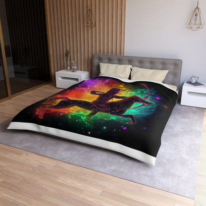 Colorful Sagittarius Zodiac Sign - Star Universe Theme - Microfiber Duvet Cover