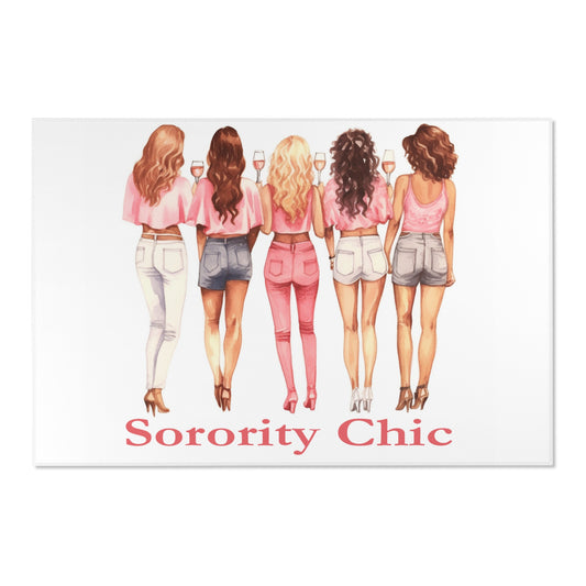 Sorority Chic Bachelorette Party Illustration - Women Toasting - Area Rugs