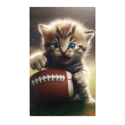 Football Kitten Touchdown: Tabby's Winning Play Sport Game - Area Rugs