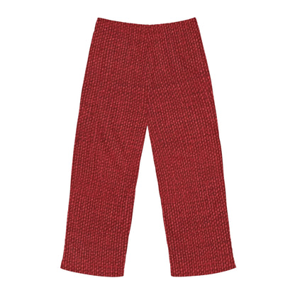 Rojo rubí atrevido: estilo apasionante de tela inspirado en la mezclilla - Pantalones de pijama para hombre (AOP)