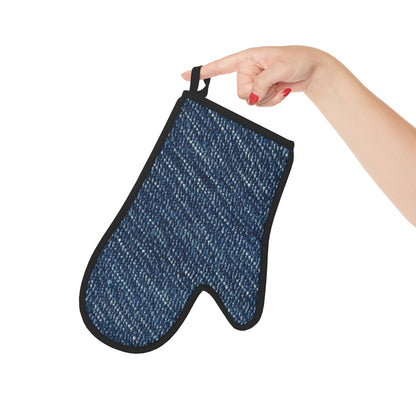 Blue faux Denim Oven Glove