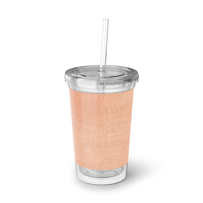 Soft Pink-Orange Peach: Denim-Inspired, Lush Fabric - Suave Acrylic Cup