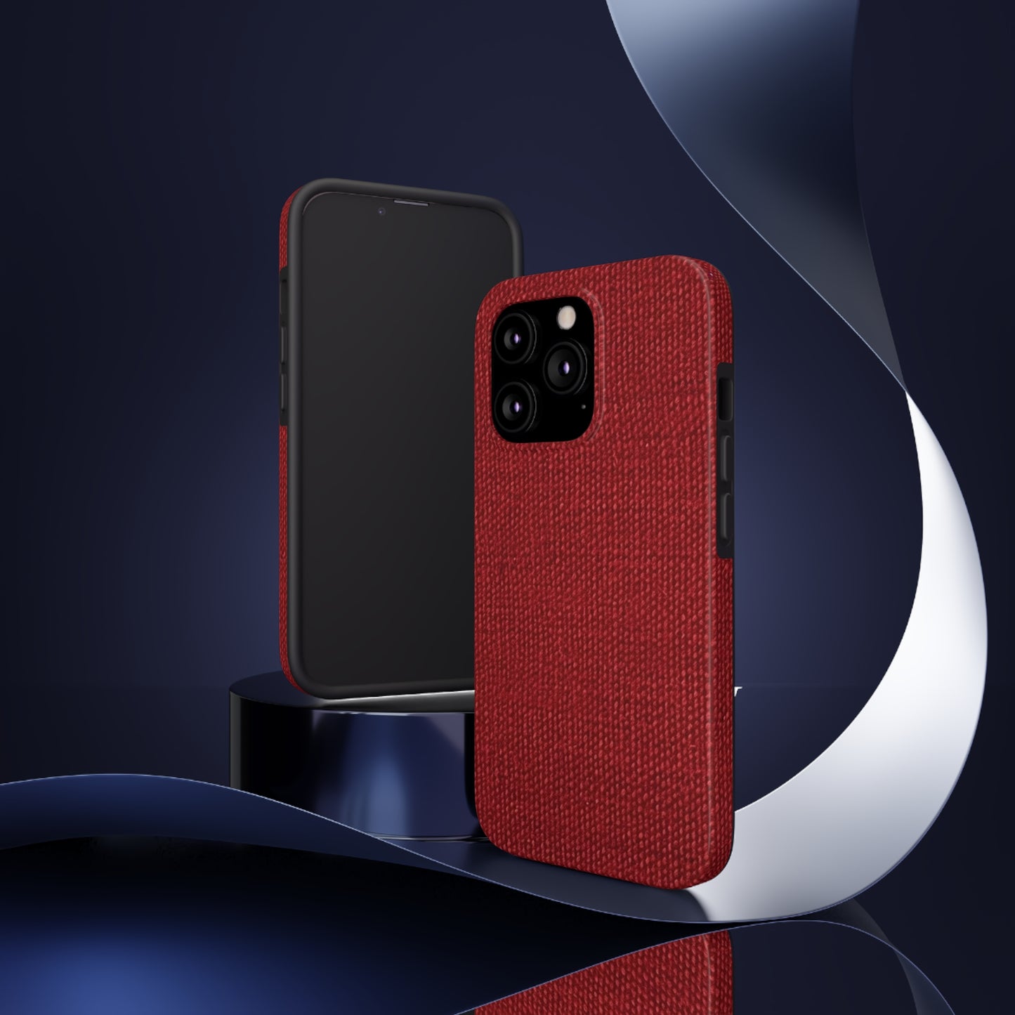 Bold Ruby Red: Denim-Inspired, Passionate Fabric Style - Tough Phone Cases