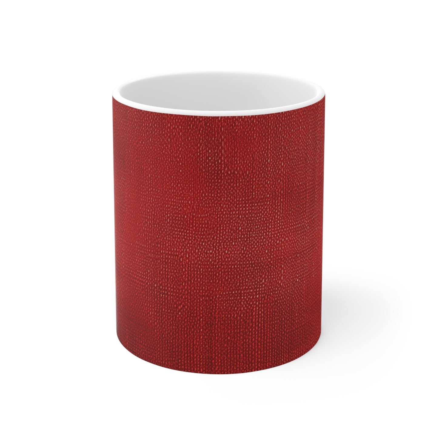 Juicy Red Berry Blast: Denim Fabric Inspired Design - Ceramic Mug 11oz