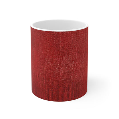 Juicy Red Berry Blast: Denim Fabric Inspired Design - Ceramic Mug 11oz