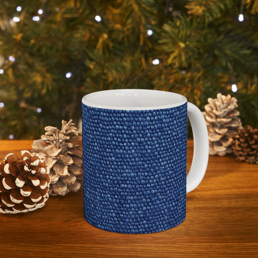 Marine Carpet Outdoor Bass Boat Style Denim Design - Ceramic Mug 11oz