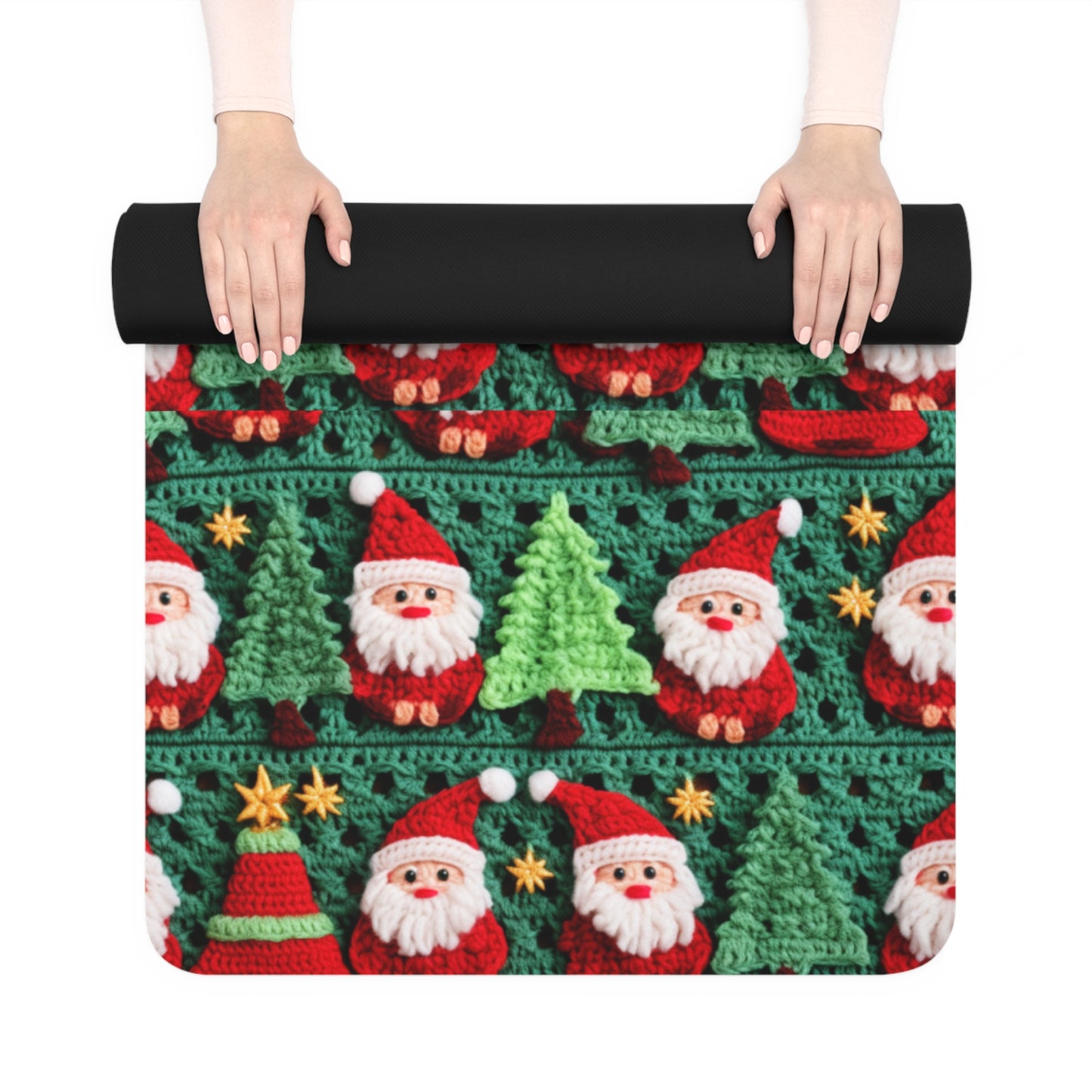 Santa Claus Crochet Pattern, Christmas Design, Festive Holiday Decor, Father Christmas Motif. Perfect for Yuletide Celebration - Rubber Yoga Mat