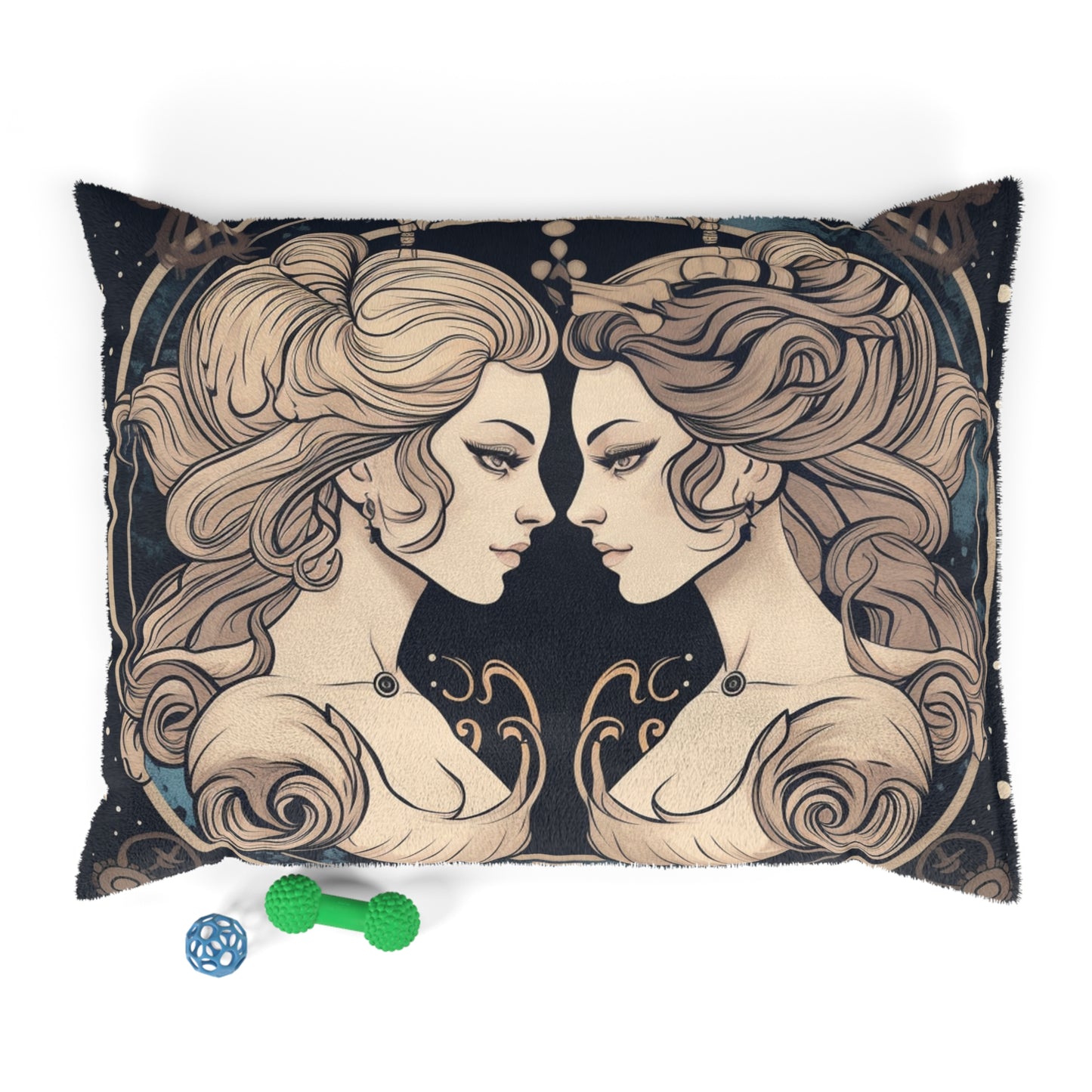 Duality of Gemini - Expressive Twins Zodiac Astrology - Pet Bed