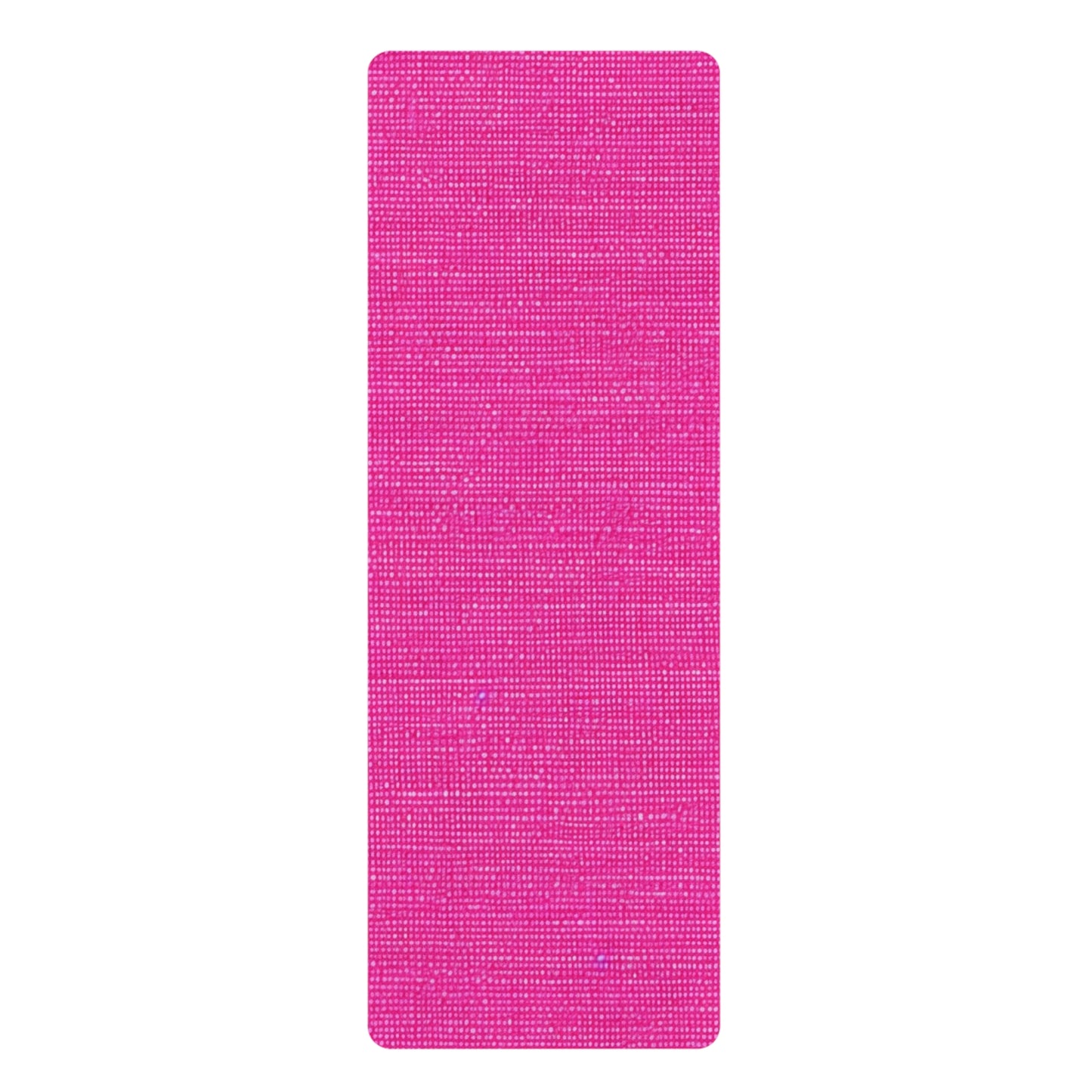 Hot Neon Pink Doll Like: Denim-Inspired, Bold & Bright Fabric - Rubber Yoga Mat