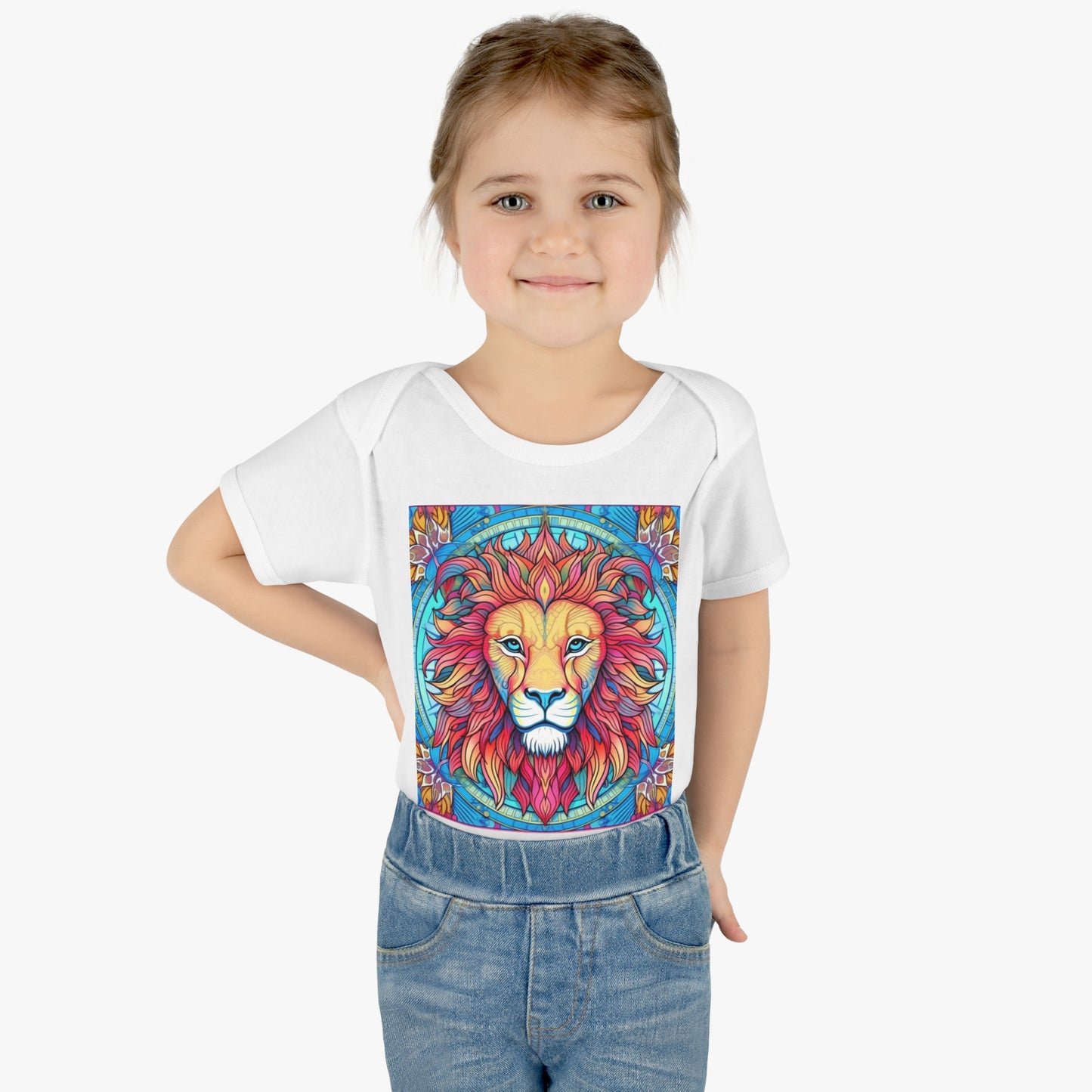 Astrological Leo - Cosmic Zodiac Constellation, Lion Symbol Art - Infant Baby Rib Bodysuit