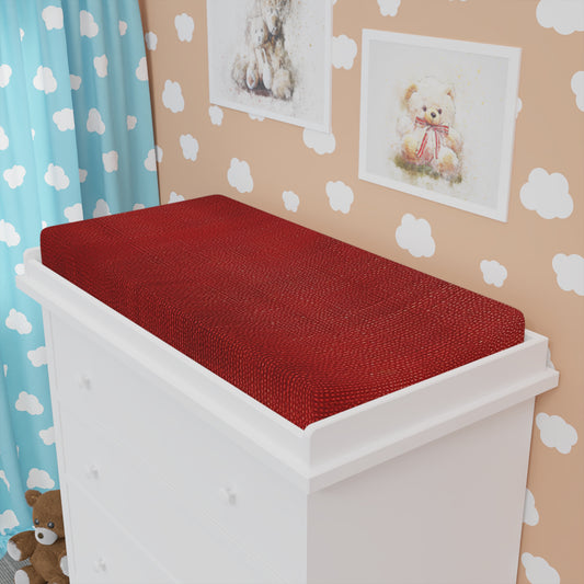 Juicy Red Berry Blast: Denim Fabric Inspired Design - Baby Changing Pad Cover
