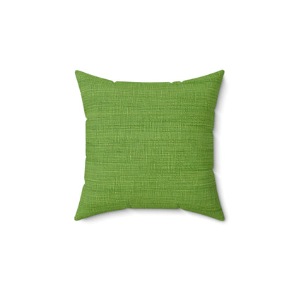 Olive Green Denim-Style: Seamless, Textured Fabric - Spun Polyester Square Pillow