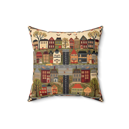 Home Town Quilt Design - Spun Polyester Square Pillow