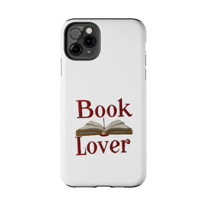 Open Book Embroidery Art: Book Lover Text for Avid Readers - Tough Phone Cases