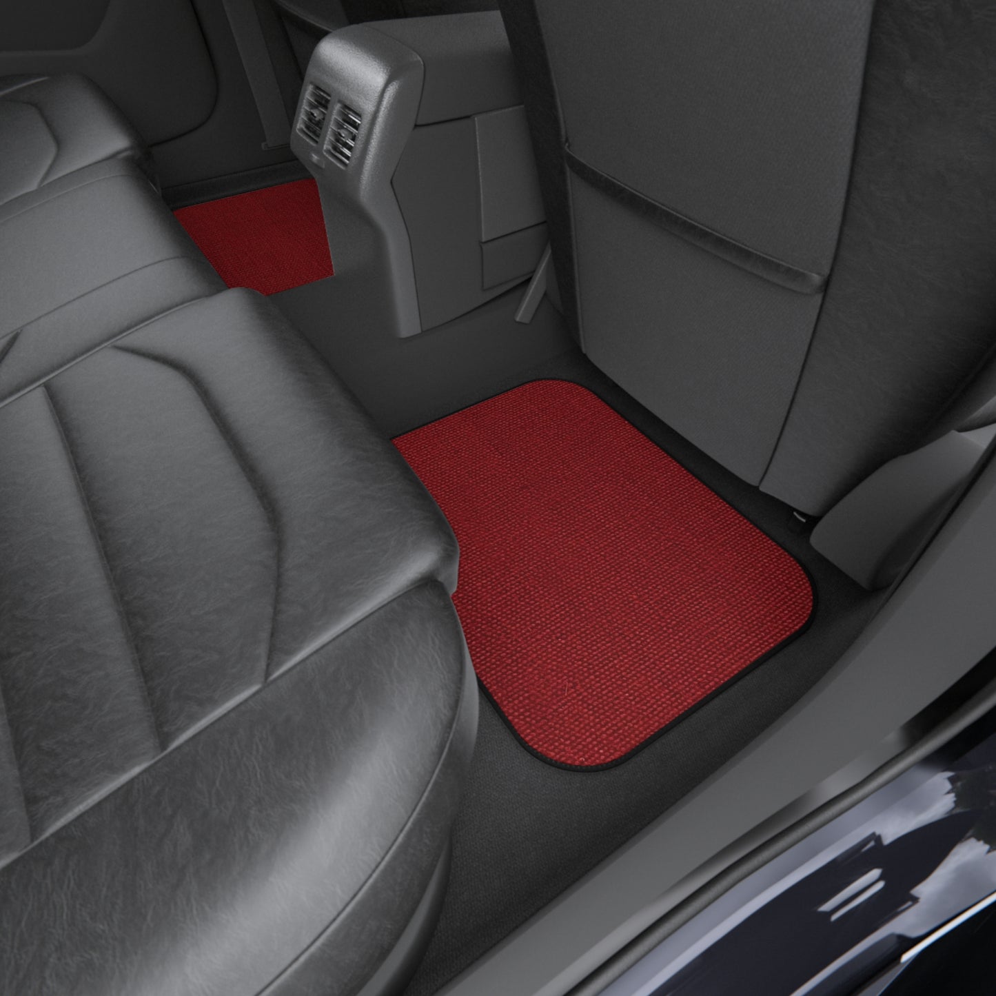 Bold Ruby Red: Denim-Inspired, Passionate Fabric Style - Car Mats (Set of 4)