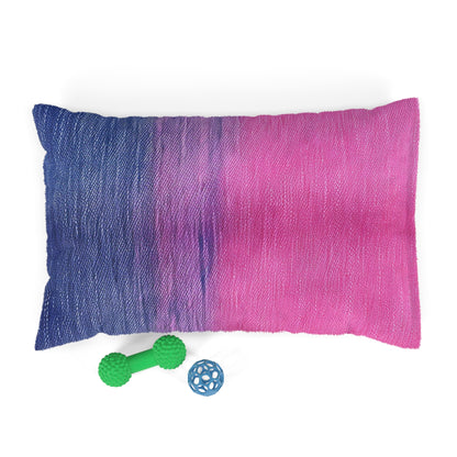 Dual Delight: Half-and-Half Pink & Blue Denim Daydream - Dog & Pet Bed