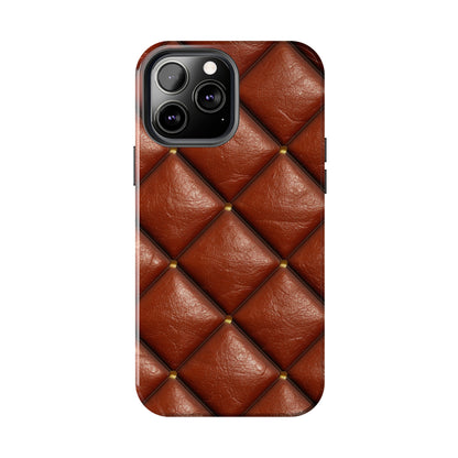 Brown Leather Cognac Pattern Rugged Durable Design Style - Tough Phone Cases