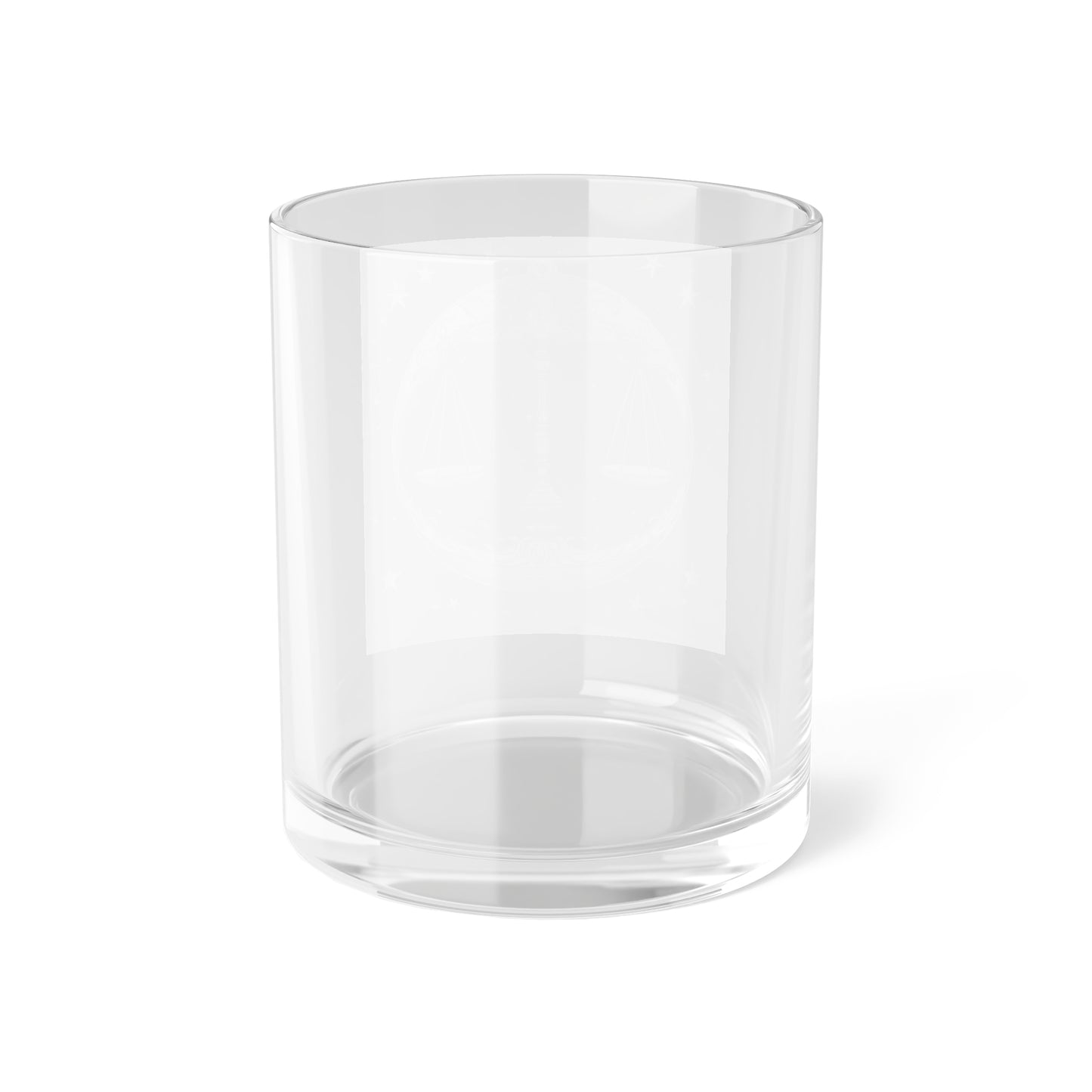 Libra Zodiac Clear Glass Bar Glass - Base sólida - Diseño celestial en blanco y negro