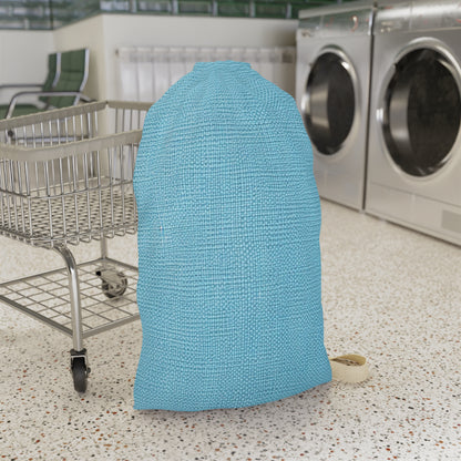 Bright Aqua Teal: Denim-Inspired Refreshing Blue Summer Fabric - Laundry Bag