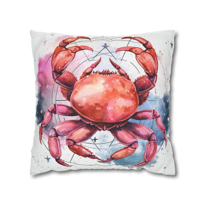 Cancer Star Sign - Elegant Zodiac Astrology Spun Polyester Square Pillow Case