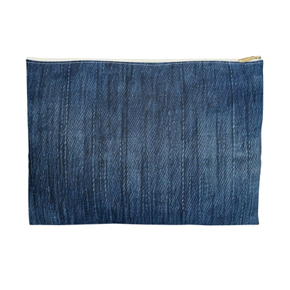 Indigo Splash: Washed Denim Reverie in Deep Blue - Accessory Pouch