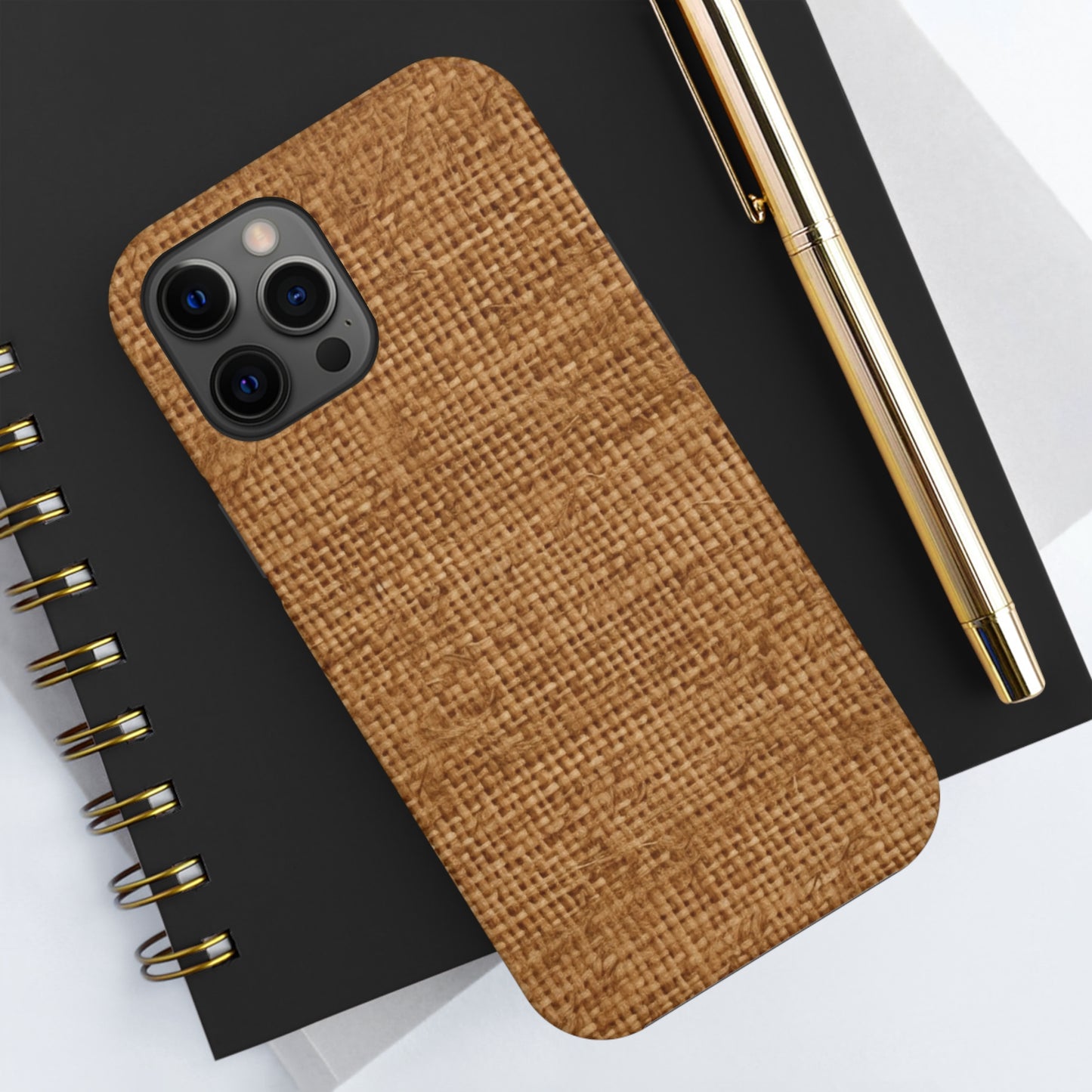 Light Chocolate: Denim-Inspired Elegant Fabric - Tough Phone Cases