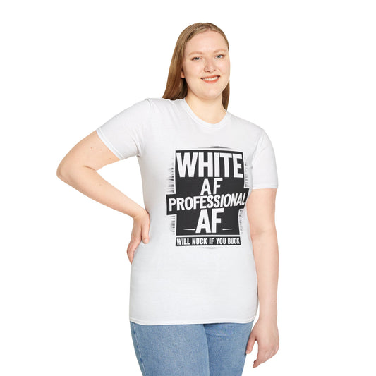 White AF shirt, White History Tshirt, Funny T-Shirt, Unisex Softstyle T-Shirt