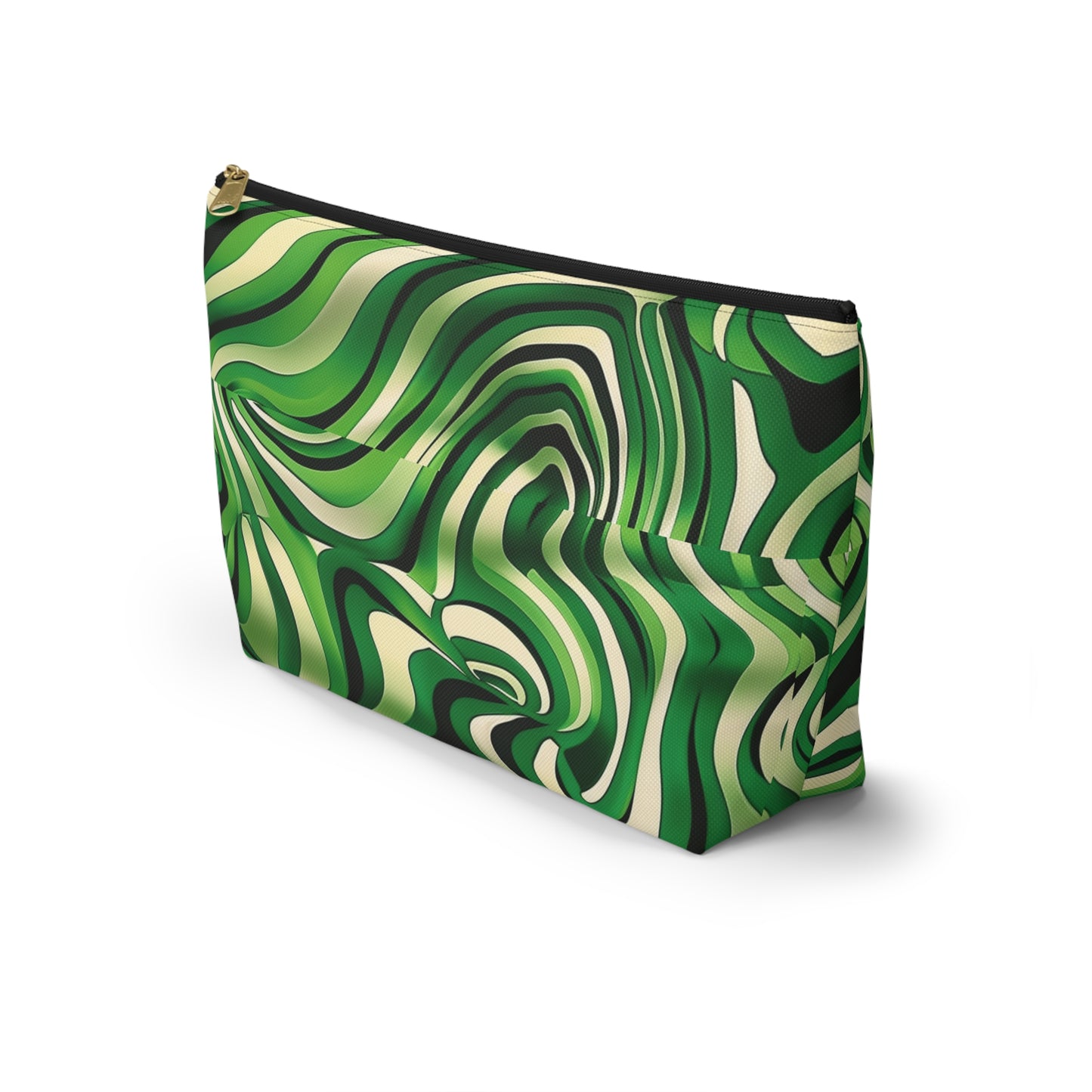 Disco Zebra Green - Accessory Pouch w T-bottom